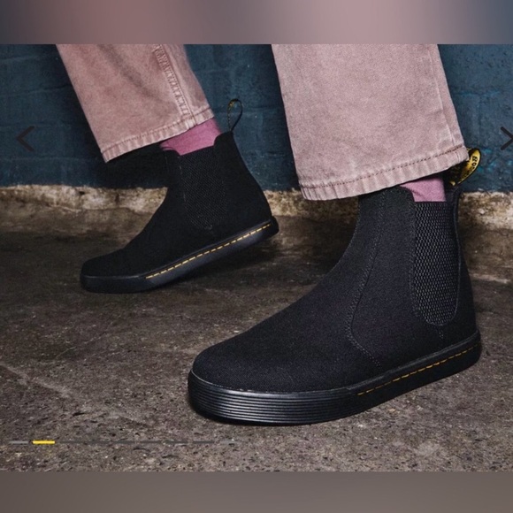 Dr Martens chelsea boots sneaker Makela black canvas US womens 9 Great Shape - Picture 11 of 11